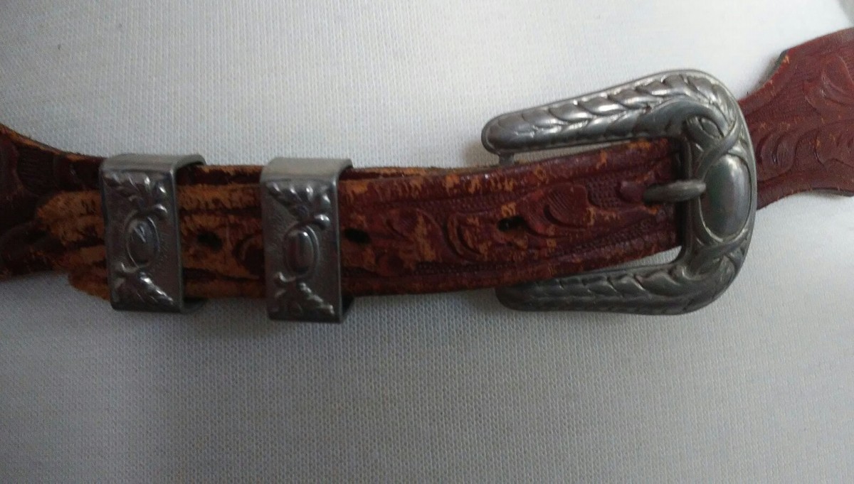 Vintage Genuine Leather Hand Finished Belt Sz 34 | eBay