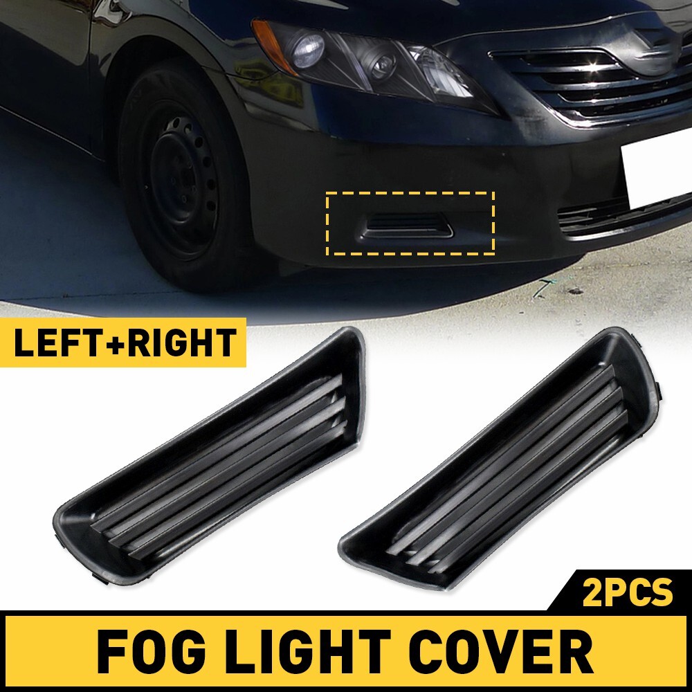 2007-2009 Toyota Camry Front Bumper Fog Light Cover Insert Panel Pair EA