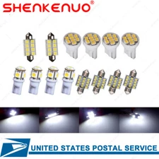 14Pcs LED Interior Package Kit For T10 36mm Map Dome License Plate Lights White