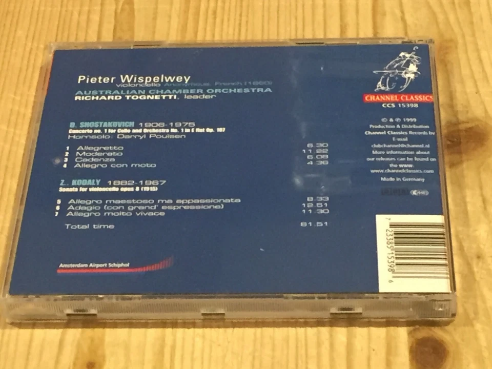 Signed by PETER WISPELWEY Shostakovich & Kodaly CHANNEL CLASSICS CD Signiert - Bild 2 von 3