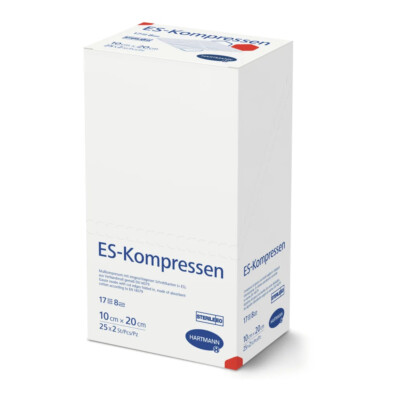Hartmann ES Mullkompressen steril 10 x 20 cm, 17-fädig, 8-fach, 25 x 2 Stück
