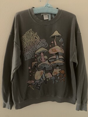 S/M Project Social T Urban Outfitters Mushroom Sweatshirt Warm Happy Thoughts