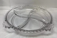 Vintage Imperial Glass - Candlewick 4 Sections - With 4 Handles - Clear Glass