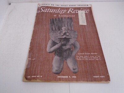 Saturday Review of Literature Magazine December 9, 1950 Carved Grave Marker