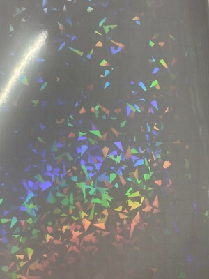 Selbstklebend funkelnd zerbrochenes Glas holographische Vinyl-Overlay kalte Laminatfolie
