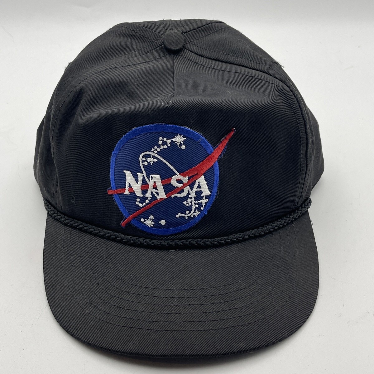 Vintage 90's NASA Armadillo Brand Black Rope Mesh Snapback Hat