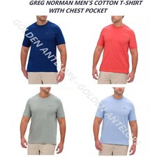 Image of GREG NORMAN MEN'S COTTON T-SHIRT WITH CHEST POCKET MULTIPLE COLOR & SIZE NEW