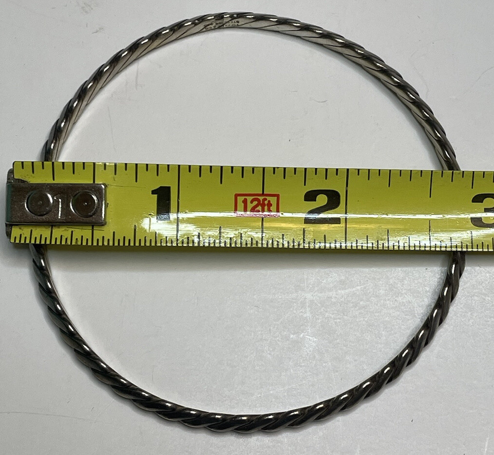 TIFFANY & CO Sterling Silver Vintage Twisted Cable Bangle