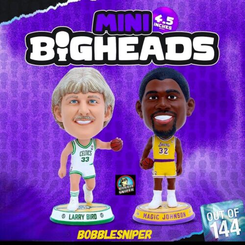 LARRY BIRD MAGIC JOHNSON Boston Celtics Los Angeles Lakers Mini NBA Bobblehed