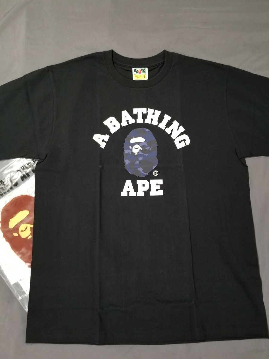 BAPE A BATHING APE 1st camo College 3M Reflective Blue/Black tee