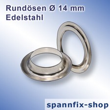 100 Stück Rundösen Ø 14 mm A2 Edelstahl Ösen Planenösen Öse Werbebanner Banner
