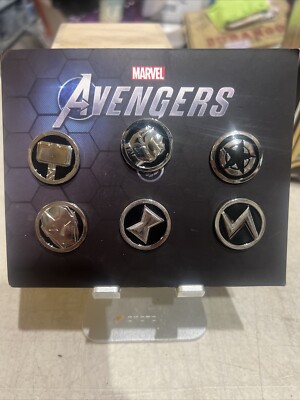 Crystal Dynamics Marvel Avengers 6pc Pin Button Set Exclusive Ironman Thor NEW