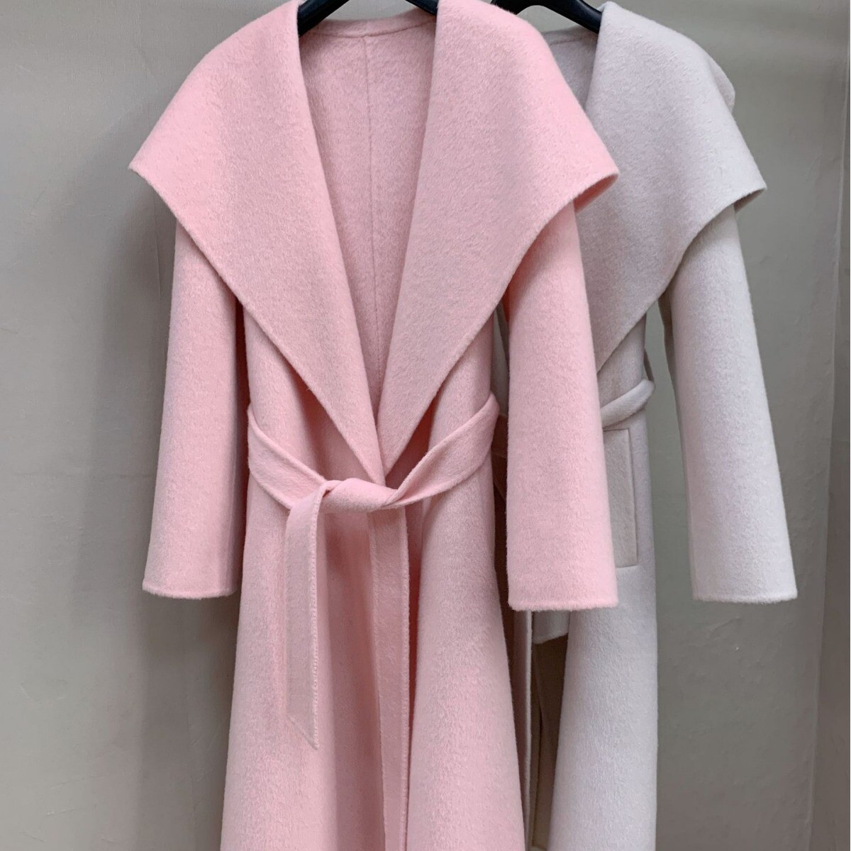 LuxuryWomen Winter Collar Long Loose Camel Wool Double Side Cashmere Trench  Coat