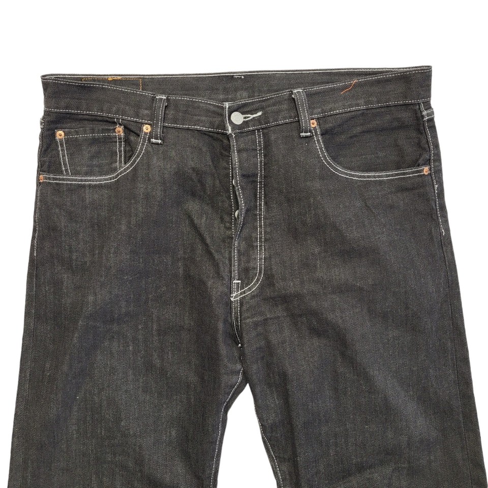 Levi's 501 Black Wide Leg Denim Jeans Uk Men's XXL W38 L32 I611 eBay