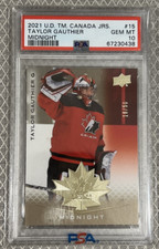 2021 Upper Deck Team Canada Juniors Midnight /50 Taylor Gauthier PSA 10