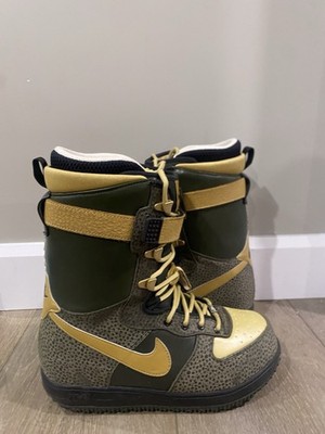 Mens Nike Zoom Force 1 Snowboard Boots Dark Army Green & Metallic