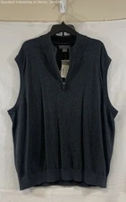 Daniel Cremieux NWT Charcoal Gray Supima Cotton 1/4 Zip Sweater Vest Men's XXL