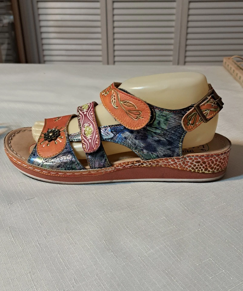 L’Artiste Spring Step Women’s Size 41- 9.5 SUMACAH Leather Boho Sandals "READ" - Image 3 of 4