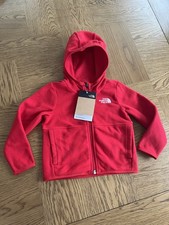 The North Face Toddler Baby Glacier Full Zip Fleece Hoodie Red Jacket Size 2
