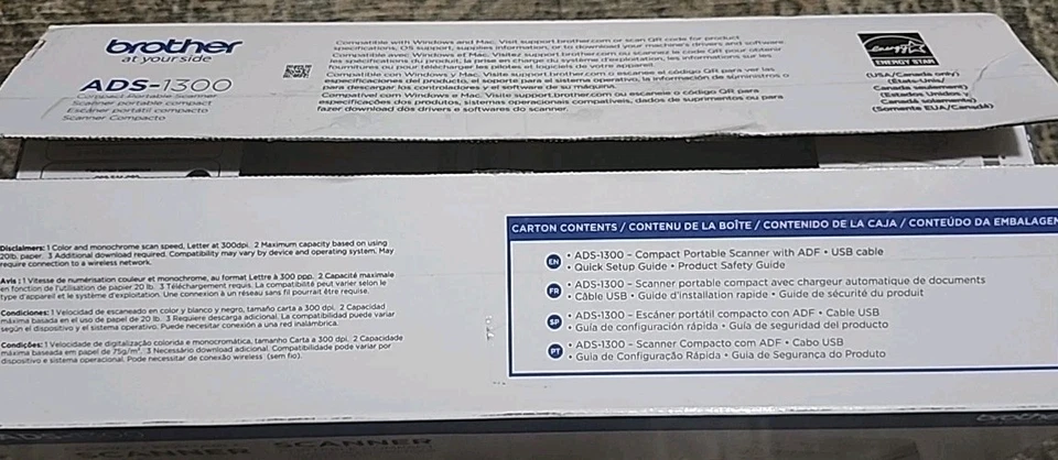 Brother ADS-1300 Compact Desktop Document Scanner White/Black (ADS1300) - Image 3 of 4