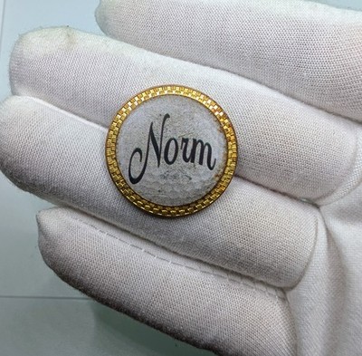 Custom Name Norm Script Font Vintage Style Metal Golf Ball Marker