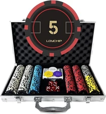300-Piece Poker Set, 11.5g Numbered Chips, 2 Playing 300 Chips With Numbers 