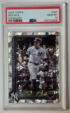 Ben Rice 2025 Topps Diamante PSA 10 Rookie Card #337 Yankees RC GEM MINT Rare