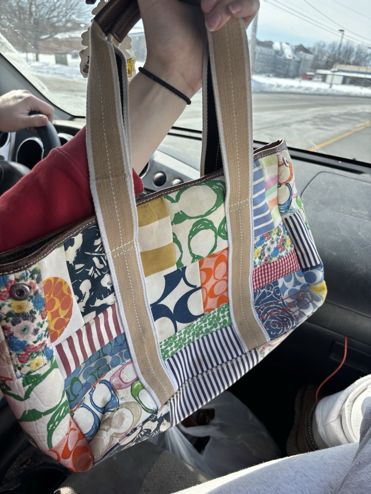 Coach Patchwork Multicolor Tote Zip Closure Inner… - image 2