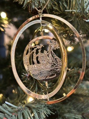 ChemEtch Exclusive Design Christmas Tree Ornament 24 Karat Gold Finish New InBox