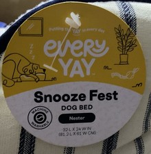 EveryYay Nester Snooze Fest Dog Bed 32x24 Inch Navy/White Striped
