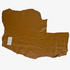 Lamb Nappa Genuine Leather Piece Fabric Sample Tan Brown Craf 3.5 sq ft Lambskin