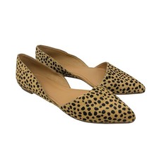 J Crew Factory Leopard Print Calf Hair D  Orsay Flats Pointed Toe Size 7