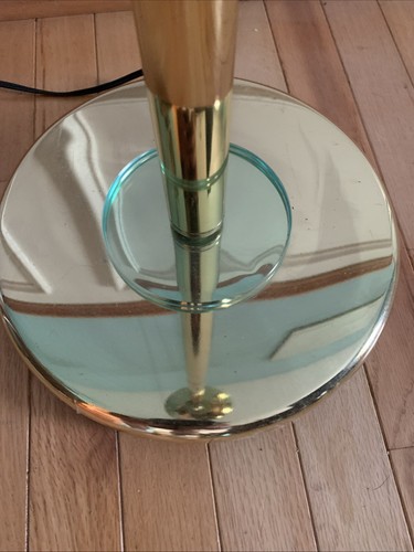 Vintage Gold Tone Torchiere Halogen Floor Lamp 72" Acrylic Accents Dimmable - Picture 7 of 12