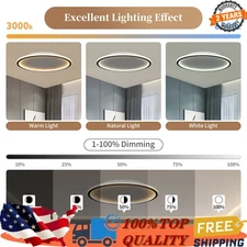 Modern LED Ceiling Light Flush Mount Living Room Bedroom Round Chandelier Lamp