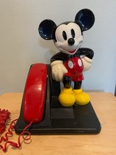 Vintage Disney Mickey Mouse Push Button Landline Phone from 1976 