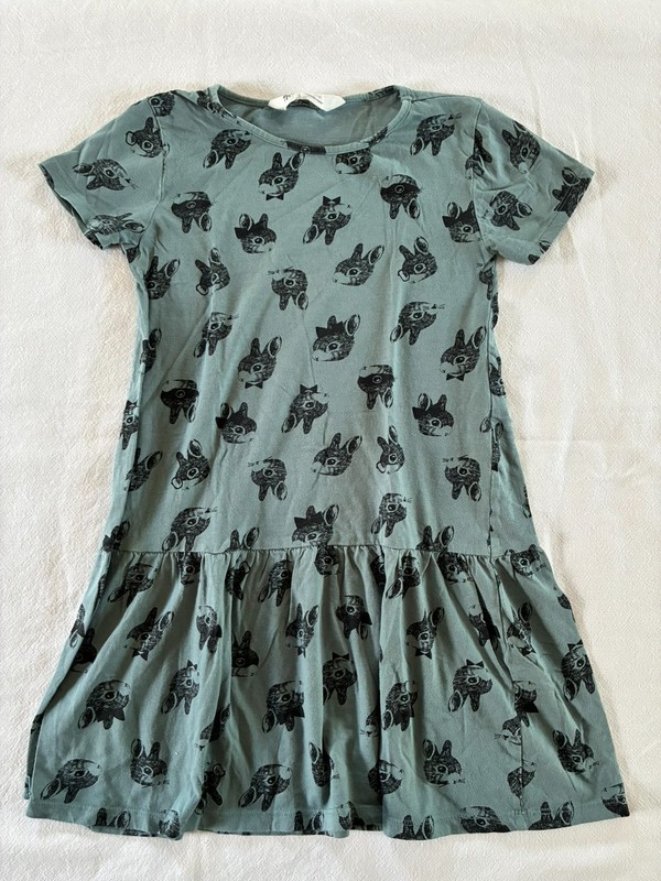H&M Girls Cotton Dress Size 8-10 Years Rabbit Print