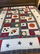 Pottery Barn Kids All Star Sports Quilt -69x85  Multicolor