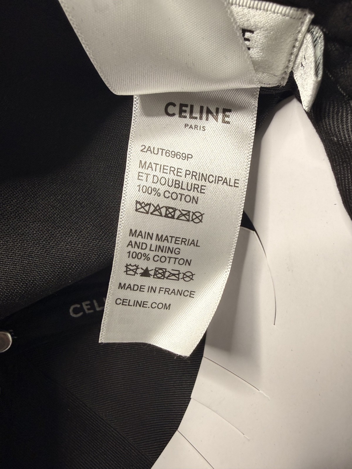 CELINE Paris Triomphe Adjustable Baseball Cap Black Size Medium Women's image 8