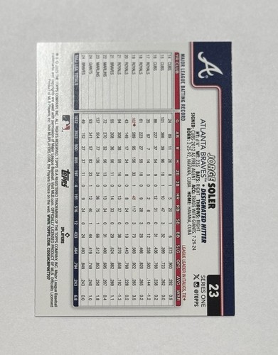 2025 Topps Serie 1 - Jorge Soler Team variante colore (23) - Foto 2 di 2