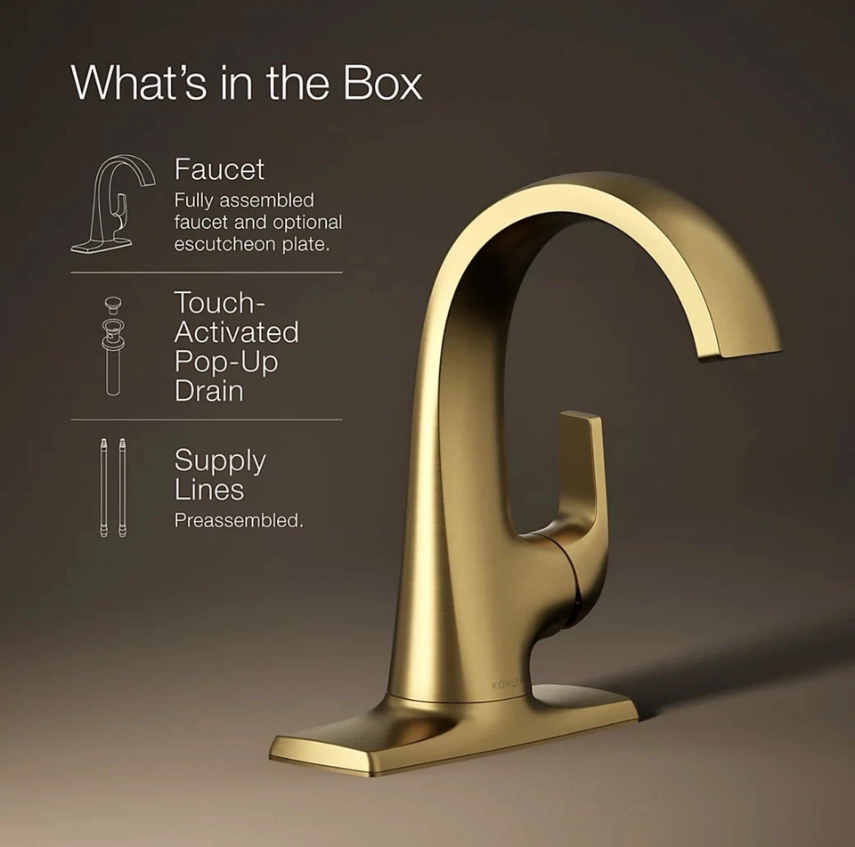 KOHLER Cursiva® Single-handle bathroom sink faucet, 1.2 gpm K-R30577-4D-2MB - Image 4 of 4