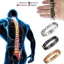 Mens Magnetic Therapy Bracelet Stainless Steel Adjustable Health Bracelet