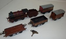 POST WAR 1950s O GAUGE HORNBY TRAINS LMS LOCO & WAGONS LOT