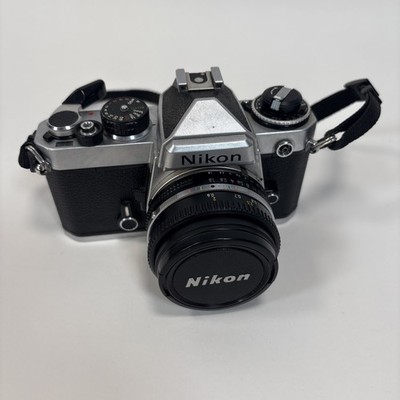 Nikon FE 35mm SLR Film Camera Chrome Kit w/ 50mm f/1.8 AI-S Lens