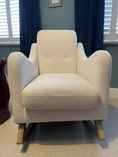 Mamas and Papas Bowdon nursing rocking chair in off-white boucle, good condition
