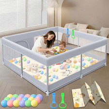 Baby Playpen with Mat, 50x50 Inch Play Pen, Playpen for Babies and Toddlers, Bab