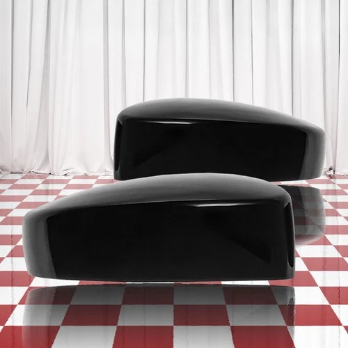 Set of 2 Gloss Black Top Half Mirror Covers for 2014-2018 Jeep Cherokee