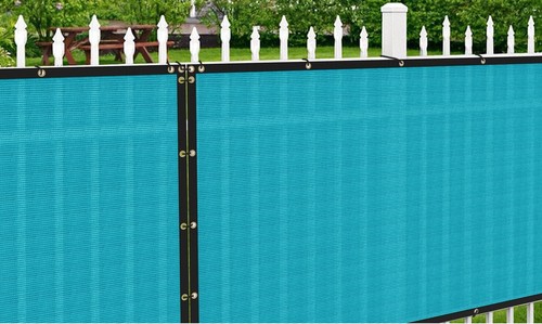 Copertura Schermo Recinzione Rete Privacy Esterno 7 Piedi Alta Cerniera-Lavatte Incluse Turchese - Foto 2 di 8