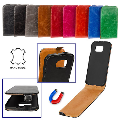 FÜR Nokia Lumia 640 - Etui Echt Leder Flip Case Cover Handyhülle Tasche  SURAZO 