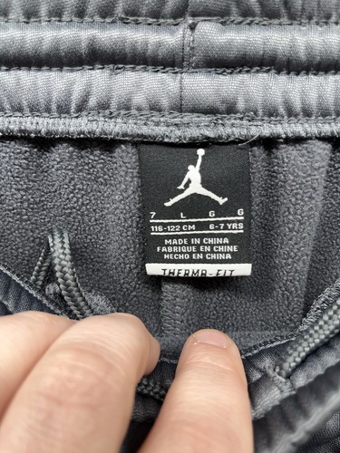 Jordan Sweatpants Youth Boys 7 Grey Therma-Fit Pockets Basketball - Picture 10 of 11
