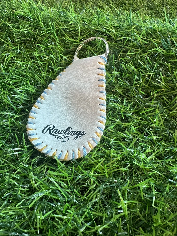 Tampa Bay Rays Baseball Keychain Custom MLB Light Blue/Yellow - Image 3 of 4